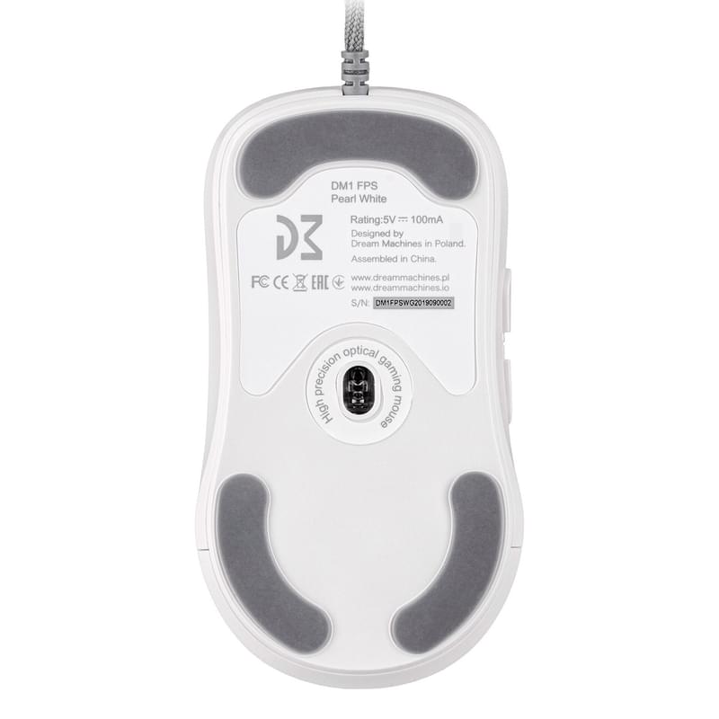 Мышка игровая проводная USB Dream Machines DM1 FPS White Glossy - фото #1, Technodom.kz