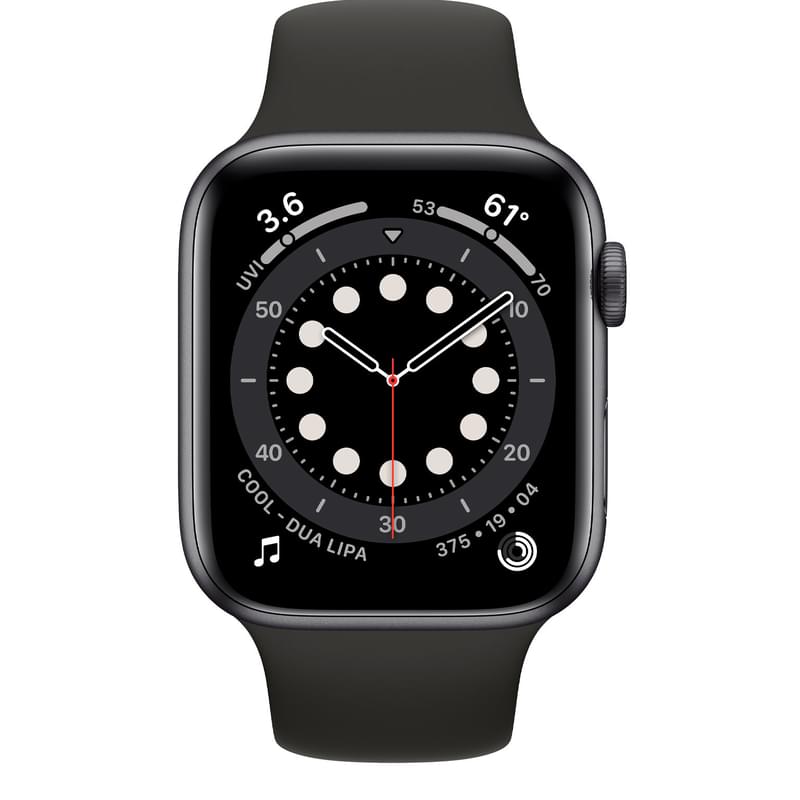 Смарт-часы Apple Watch Series 6 GPS, 44mm Space Gray Aluminium Case with Black Sport Band - фото #1, Technodom.kz