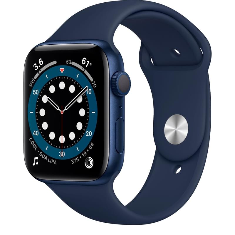 Смарт-часы Apple Watch Series 6 GPS, 44mm Blue Aluminium Case with Deep Navy Sport Band - фото #0, Technodom.kz