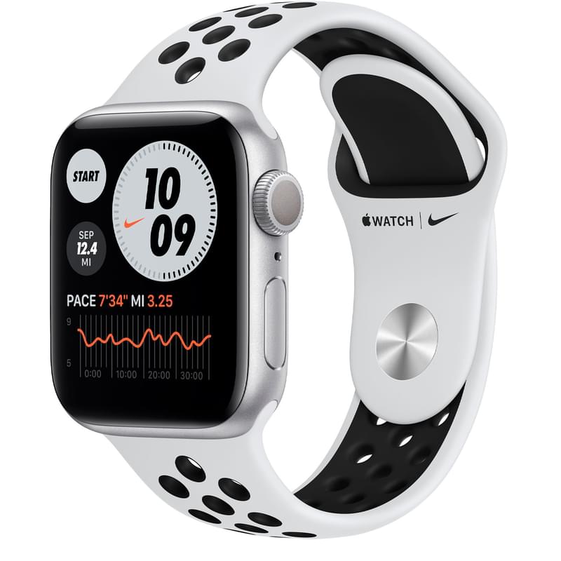 Смарт-часы Apple Watch Nike Series 6 GPS, 40mm Silver Aluminium Case with Platinum Nike Sport Band - фото #0, Technodom.kz