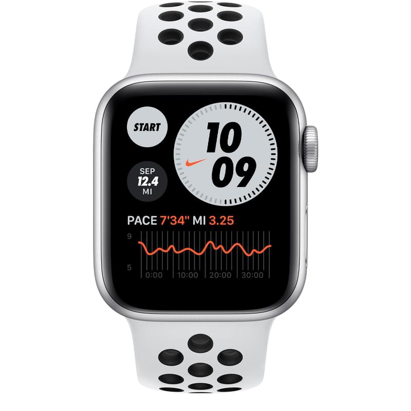 Смарт-часы Apple Watch Nike Series 6 GPS, 40mm Silver Aluminium Case with Platinum Nike Sport Band - фото #1, Technodom.kz