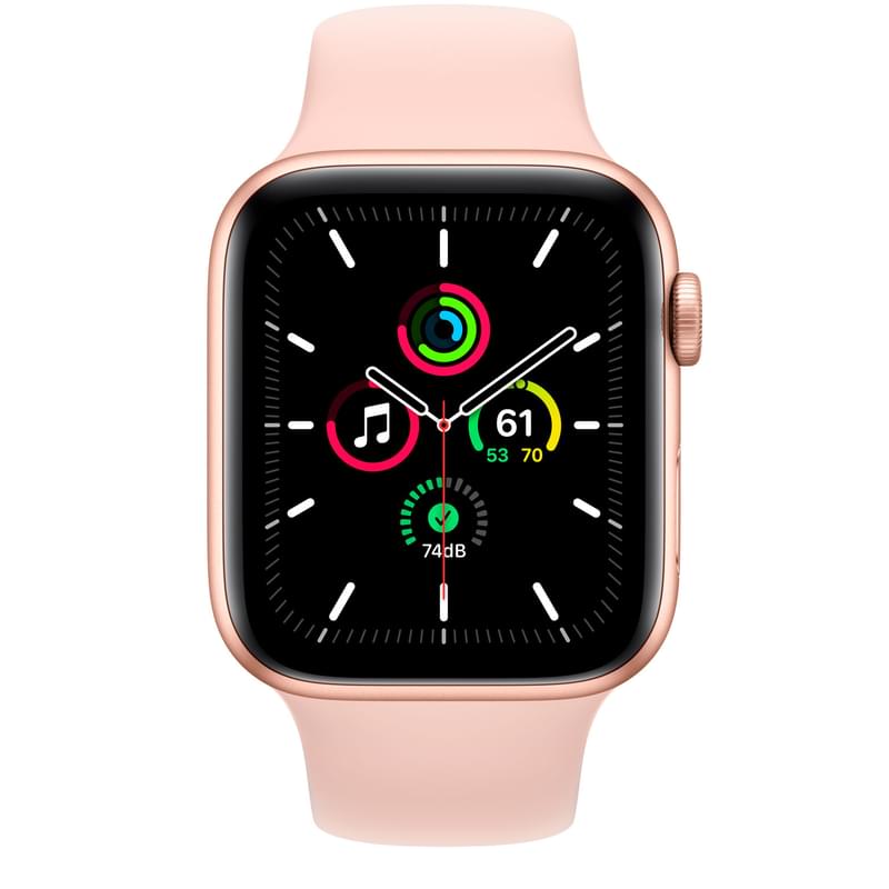 Смарт-часы Apple Watch SE GPS, 44mm Gold Aluminium Case with Pink Sand Sport Band - фото #1, Technodom.kz
