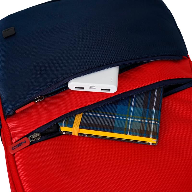 Рюкзак для ноутбука 15.6" NEO NEB-052, Red/Navy, полиэстер (NEB-052RNY) - фото #7, Technodom.kz