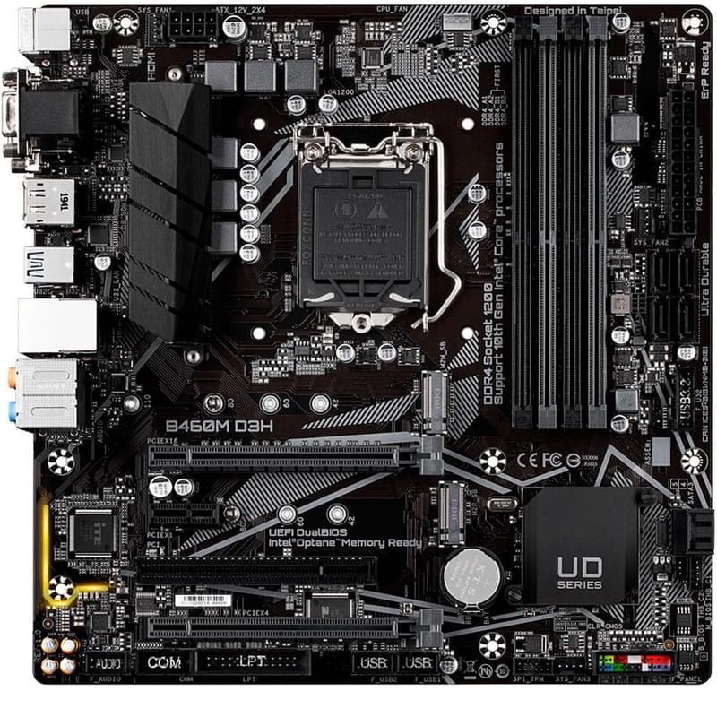 Материнская плата Gigabyte B460M D3H LGA1200 4DDR4 PCI-E 2x16 1x1 (HDMI+DP+DVI-D+VGA) mATX - фото #0, Technodom.kz Материнская плата Gigabyte B460M D3H LGA1200 4DDR4 PCI-E 2x16 1x1 (HDMI+DP+DVI-D+VGA) mATX - фото #0, Technodom.kz