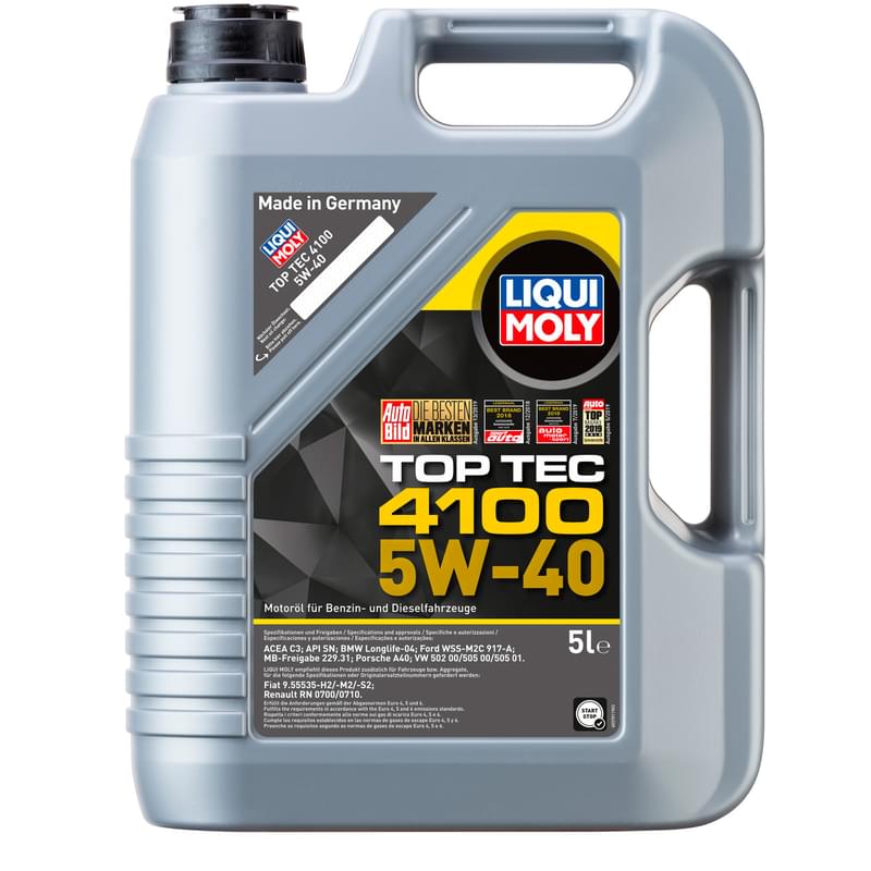Моторное масло синтетическое Liqui Moly TOP TEC 4100 5W-40 (5л) - фото #0, Technodom.kz