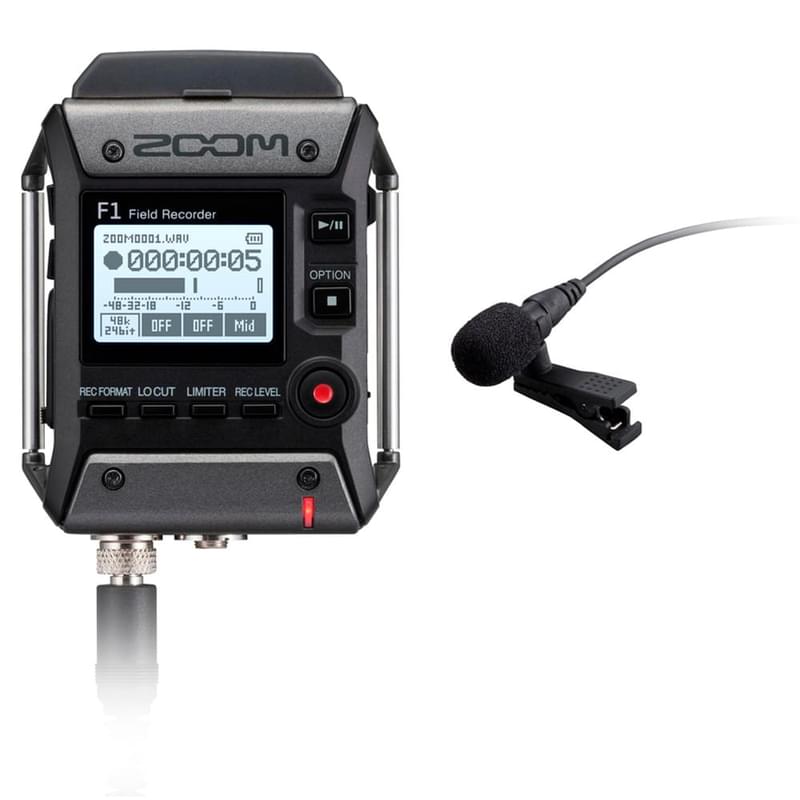 Рекордер полевой Zoom F1-LP + петличный микрофон LMF-1, крепление на пояс. - фото #0, Technodom.kz