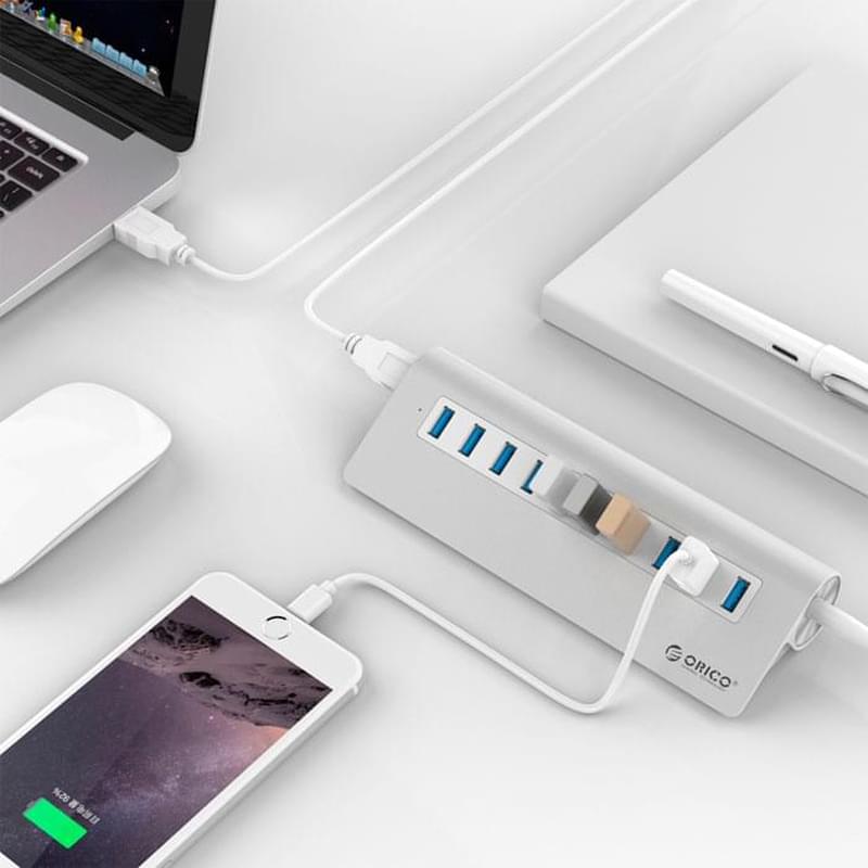 Адаптер USB Hub ORICO to 10*USB 3.0, Silver (M3H10-V1-EU-SV-BP) - фото #3, Technodom.kz