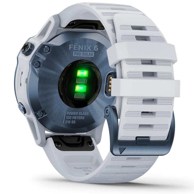 Смарт-часы Garmin Fenix 6 Pro Solar Mineral Blue with Whitestone Band - фото #6, Technodom.kz
