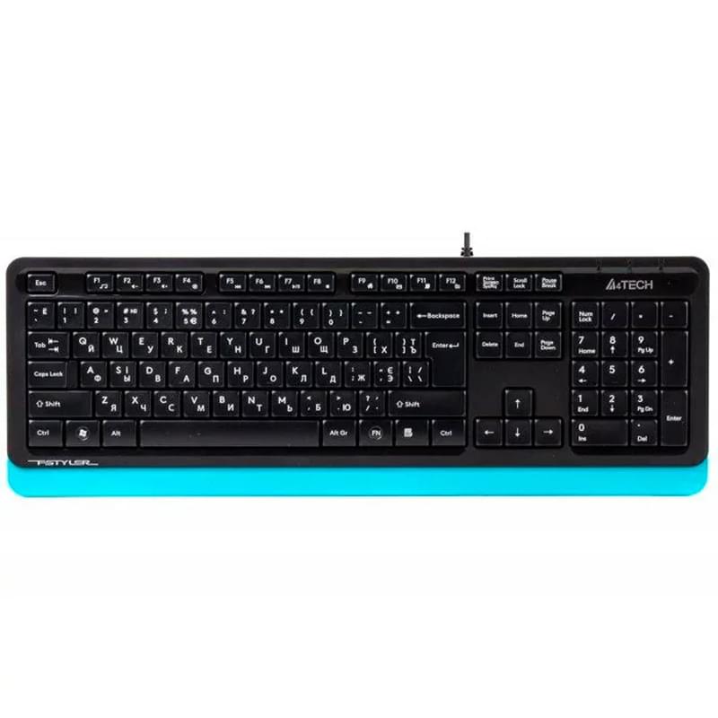 USB A4tech Fstyler FK-10 Сымды пернетақтасы, Black/Blue - фото #0, Technodom.kz
