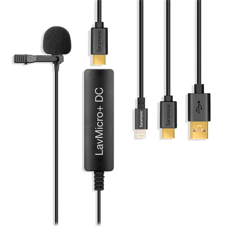 Android, iOS смартфондарға арналған Saramonic LavMicro+ DC ілгекті микрофоны - фото #0, Technodom.kz