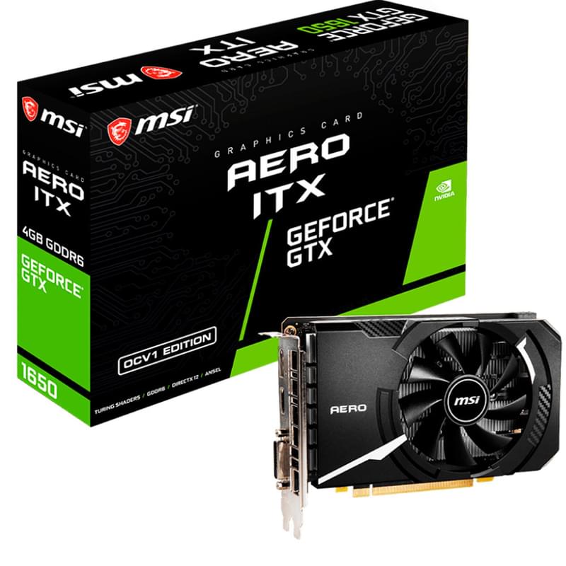 Видеокарта MSI GTX 1650 D6 AERO ITX OC 4GB 128bit/G6 (HDMI+DVI-D+DP)(GTX 1650 D6 AERO ITX OCV1) - фото #4, Technodom.kz