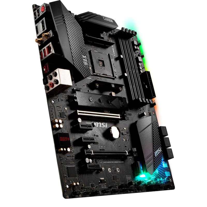 Материнская плата MSI B450 GAMING PRO CARBON MAX WIFI AM4 4DDR4 PCI-E 2x16 3x1 (HDMI+DP) ATX - фото #1, Technodom.kz Материнская плата MSI B450 GAMING PRO CARBON MAX WIFI AM4 4DDR4 PCI-E 2x16 3x1 (HDMI+DP) ATX - фото #1, Technodom.kz