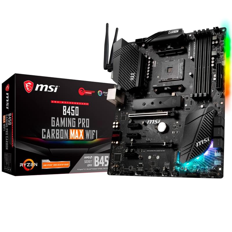 Материнская плата MSI B450 GAMING PRO CARBON MAX WIFI AM4 4DDR4 PCI-E 2x16 3x1 (HDMI+DP) ATX - фото #5, Technodom.kz Материнская плата MSI B450 GAMING PRO CARBON MAX WIFI AM4 4DDR4 PCI-E 2x16 3x1 (HDMI+DP) ATX - фото #5, Technodom.kz