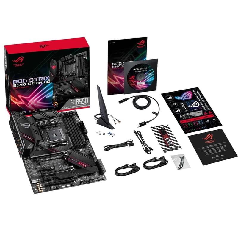 Материнская плата Asus ROG STRIX B550-E GAMING AM4 4DDR4 PCI-E 3x16 2x1 (HDMI+DP) ATX - фото #1, Technodom.kz Материнская плата Asus ROG STRIX B550-E GAMING AM4 4DDR4 PCI-E 3x16 2x1 (HDMI+DP) ATX - фото #1, Technodom.kz