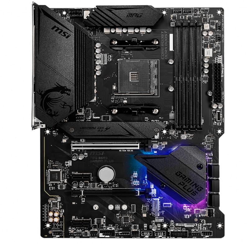 Материнская плата MSI MPG B550 GAMING PLUS AM4 4DDR4 PCI-E 2x16 2x1 (HDMI+DP) ATX - фото #0, Technodom.kz