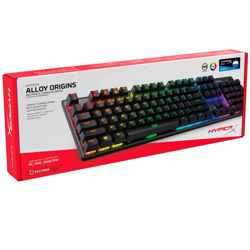 Клавиатура игровая проводная HyperX Alloy Origins RGB, Blue Switch - фото #5, Technodom.kz