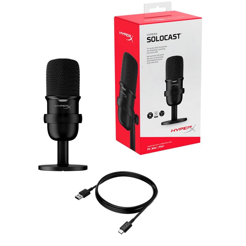 Микрофон игровой HyperX SoloCast, Black (HMIS1X-XX-BK/G) - фото #7, Technodom.kz
