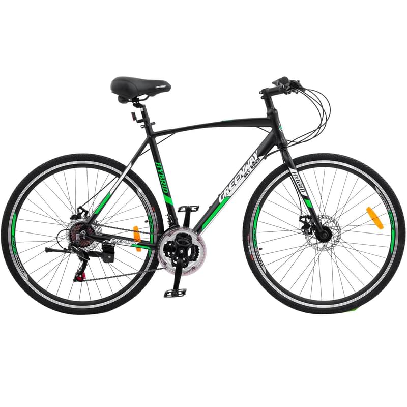 Велосипед Greenway Hybrid, 700C Black/Green - фото #0, Technodom.kz