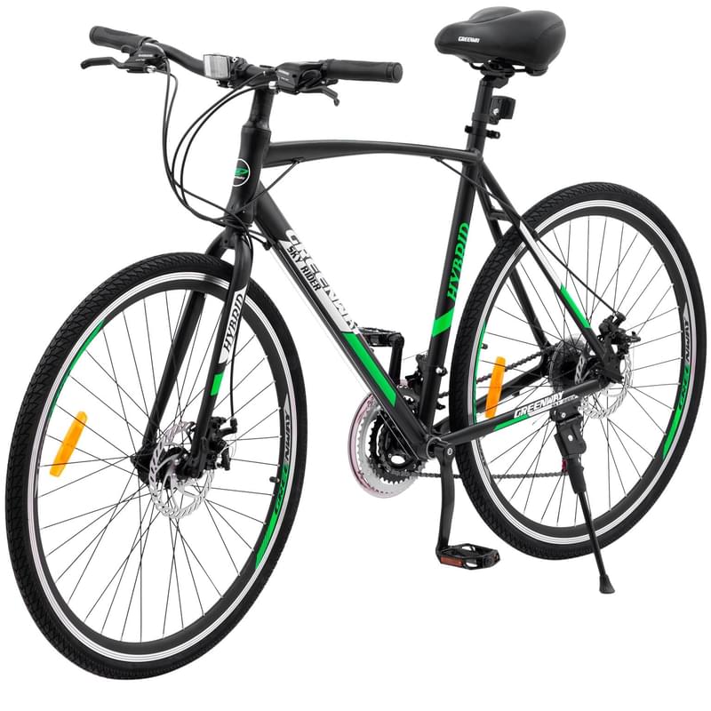 Велосипед Greenway Hybrid, 700C Black/Green - фото #2, Technodom.kz