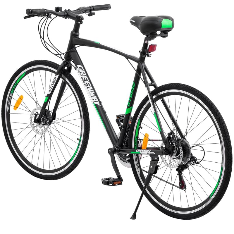 Велосипед Greenway Hybrid, 700C Black/Green - фото #3, Technodom.kz