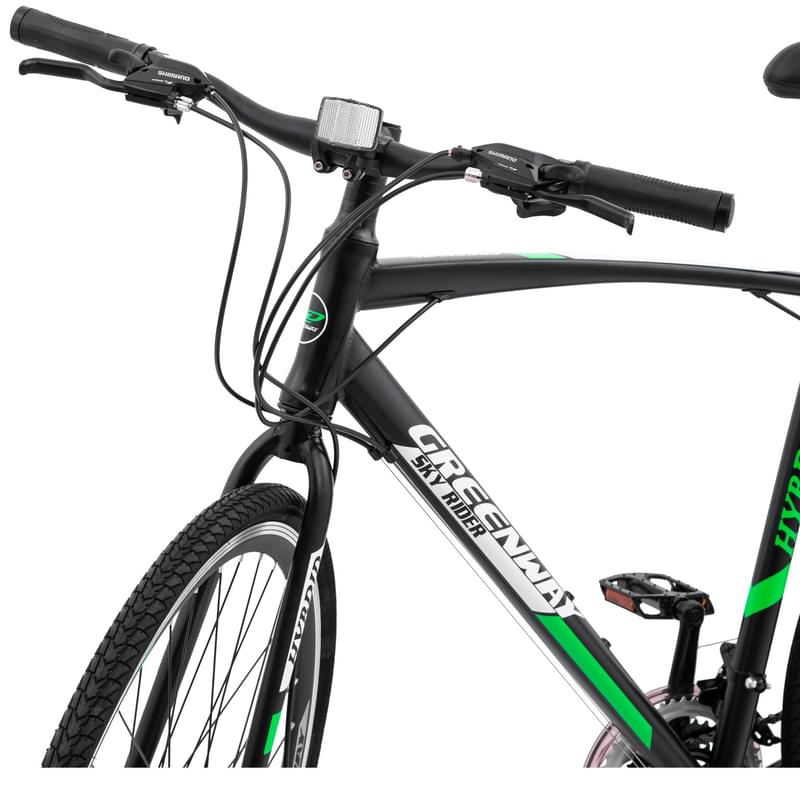Велосипед Greenway Hybrid, 700C Black/Green - фото #4, Technodom.kz