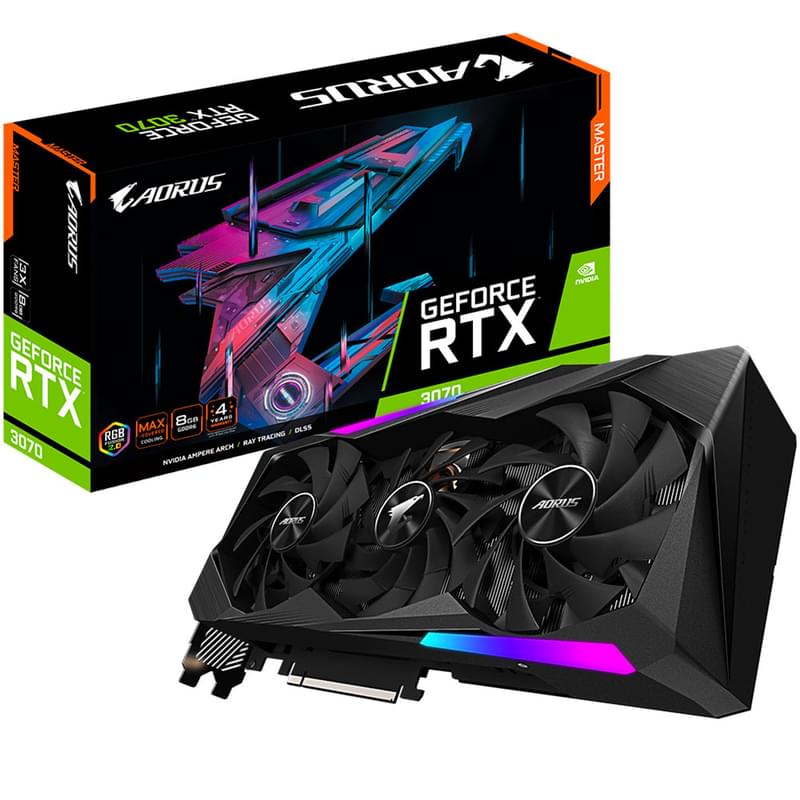 Видеокарта Gigabyte RTX 3070 AORUS MASTER 8GB 256bit/G6 (3HDMI+3DP)(GV-N3070AORUS M-8GD) - фото #8, Technodom.kz