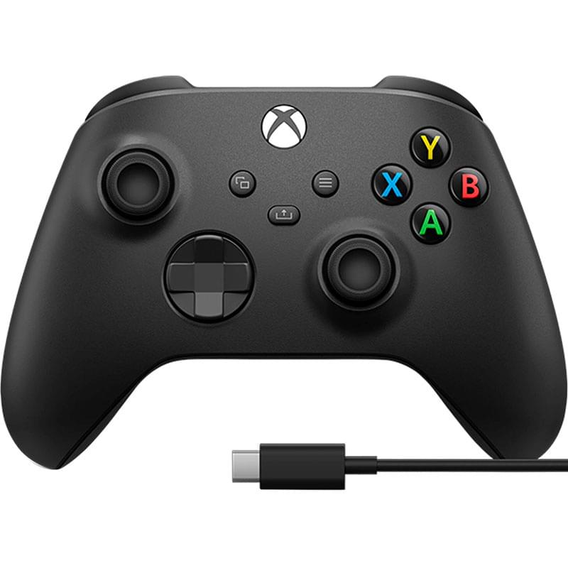 Джойстик беспроводной Xbox Series, Black + кабель USB Type-C (1V8-00008) - фото #0, Technodom.kz
