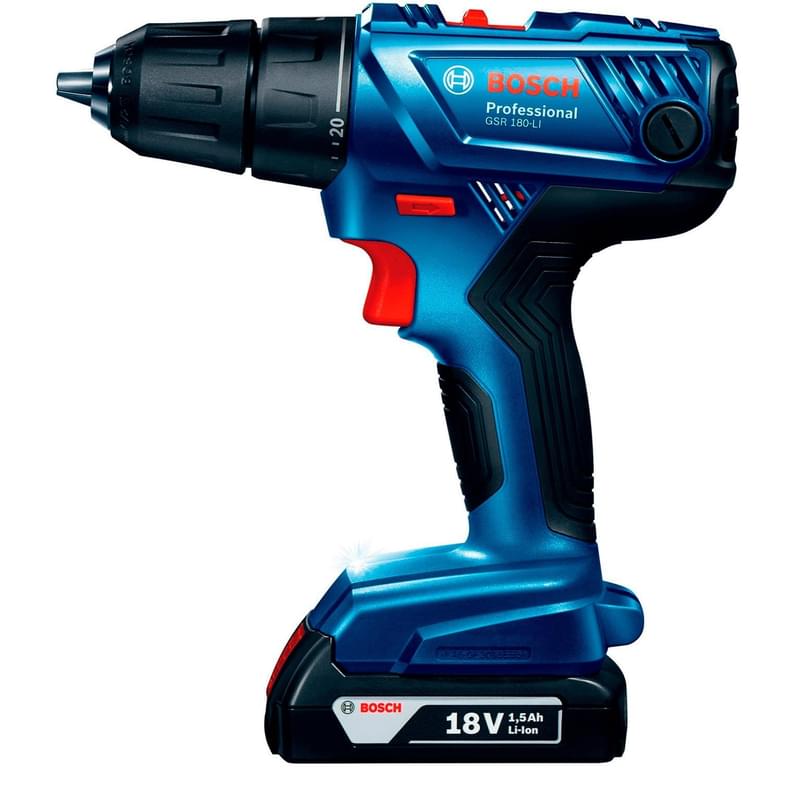 Дрель-шуруповерт Bosch GSR 180-LI аккумуляторная 2 аккумулятора 2.0 Aч в комплекте(06019F8109) - фото #0, Technodom.kz