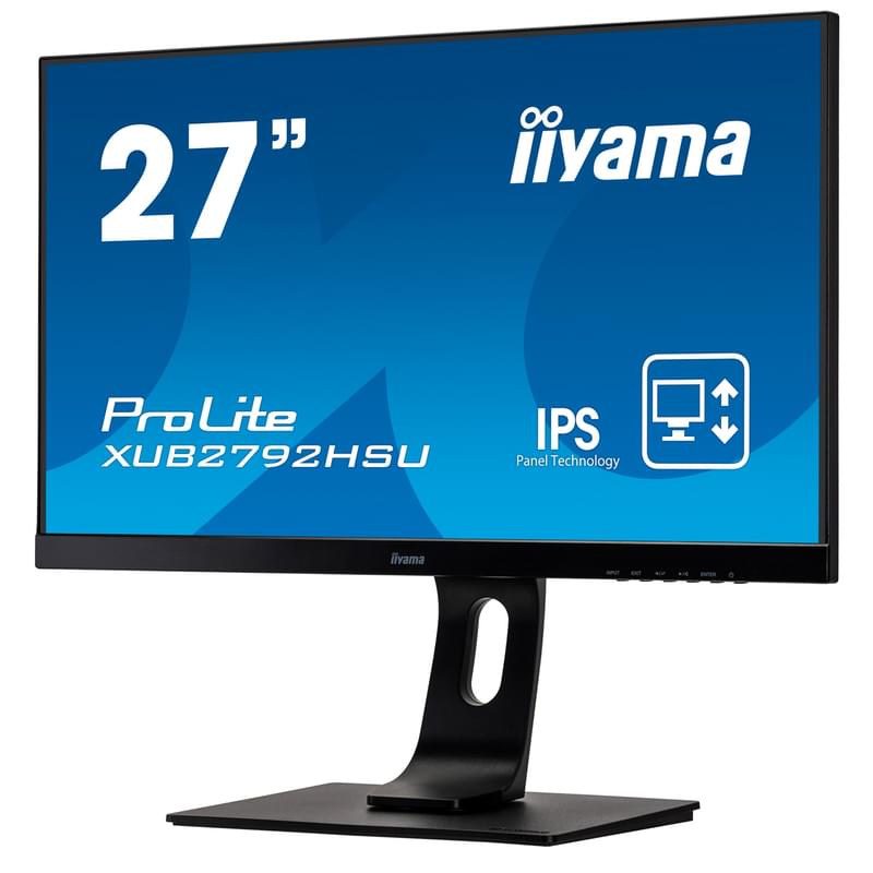 Монитор 27'' Iiyama ProLite XUB2792HSU-B1 1920х1080 16:9 IPS 75ГЦ (HDMI+DP+VGA) Black - фото #2, Technodom.kz