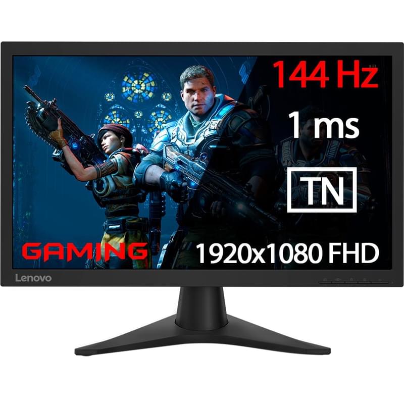 Монитор Игровой 23.6'' Lenovo 65FDGAC2EU 1920х1080 16:9 TN 144ГЦ (HDMI+DP) Black - фото #0, Technodom.kz