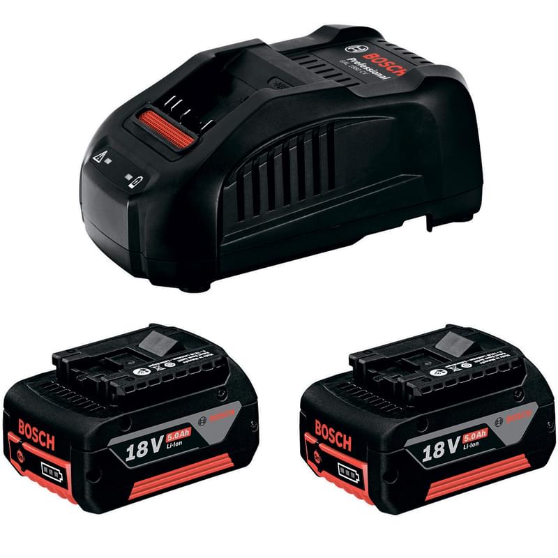 Зарядное устройство аккумуляторное Bosch GAL 1880 + 2 акк GBA 18V 5.0Ah (1600A00B8J) - фото #0, Technodom.kz