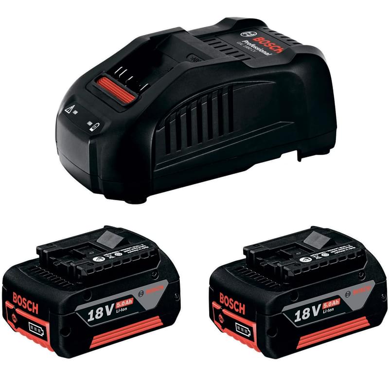 Зарядное устройство аккумуляторное Bosch GAL 1880 + 2 акк GBA 18V 5.0Ah (1600A00B8J) - фото #0, Technodom.kz