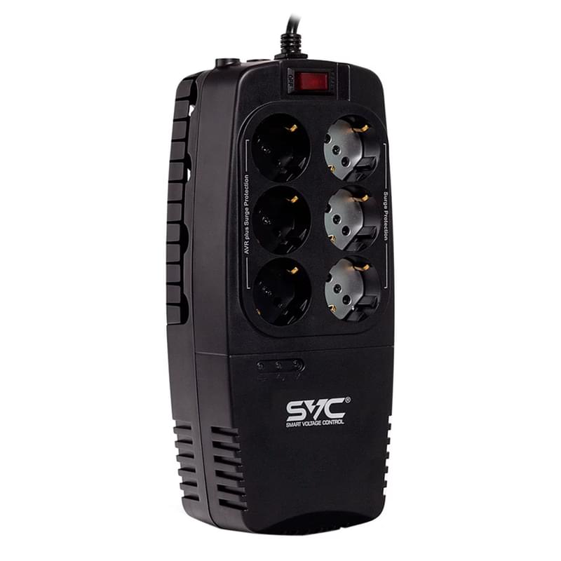 SVC тұрақтандырғышы, 1200VA/600Вт,AVR: 176-276В, 6Shuko, Black (AVR-1200-U) - фото #0, Technodom.kz