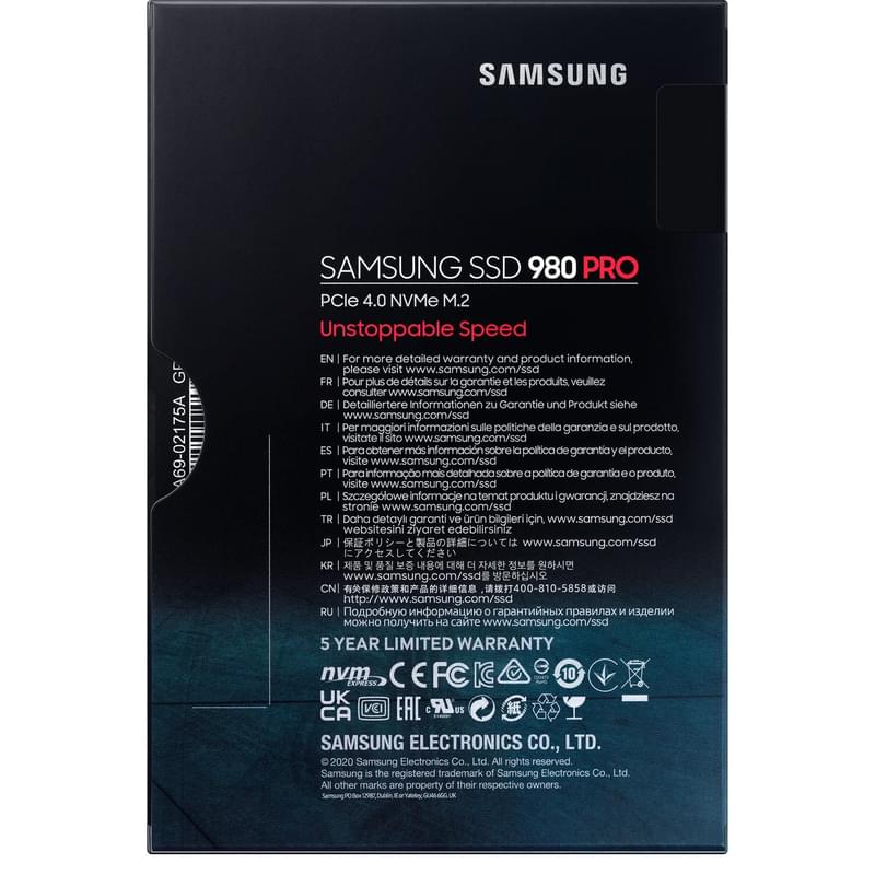 Внутренний SSD M.2 2280 250GB Samsung 980 PRO PCIe 4.0 x4 NVMe 1.3c (MZ-V8P250BW) - фото #5, Technodom.kz