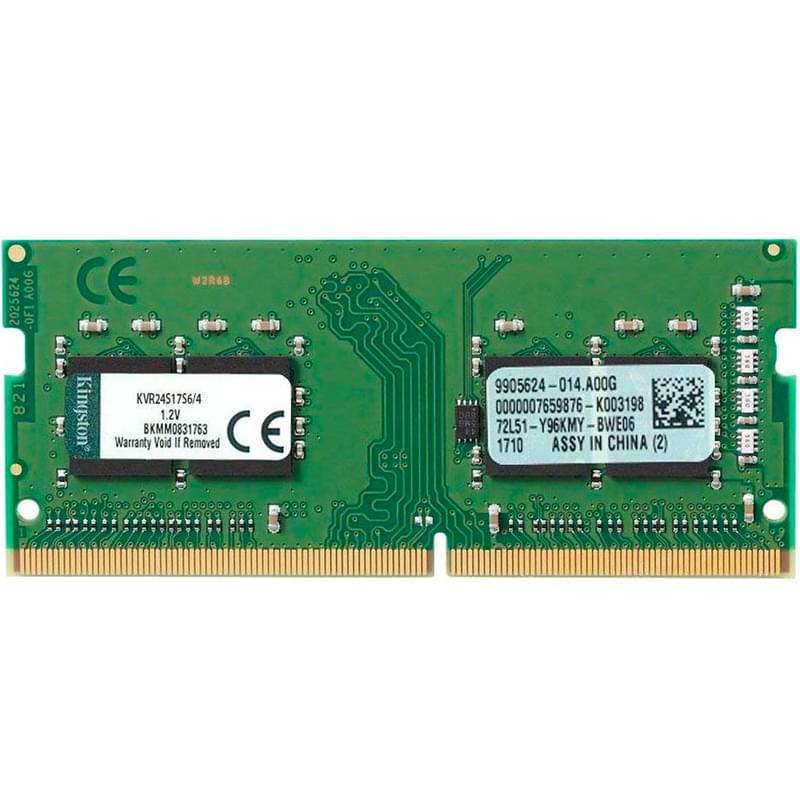 Оперативная память DDR4 SODIMM 4Gb/2400MHz PC4-19200 Kingston (KVR24S17S6/4) - фото #0, Technodom.kz