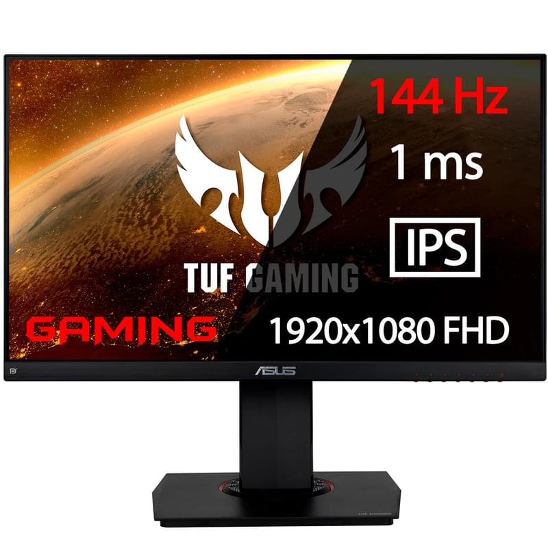 24" Asus VG249Q Ойын мониторы 1920x1080 16:9 TN 144Гц (HDMI+DP+VGA) Black - фото #0, Technodom.kz