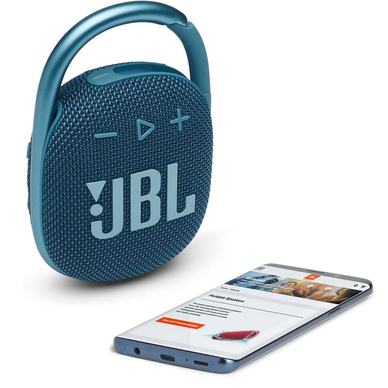 Bluetooth JBL Clip 4 колонкасы, Blue (JBLCLIP4BLU) - фото #7, Technodom.kz