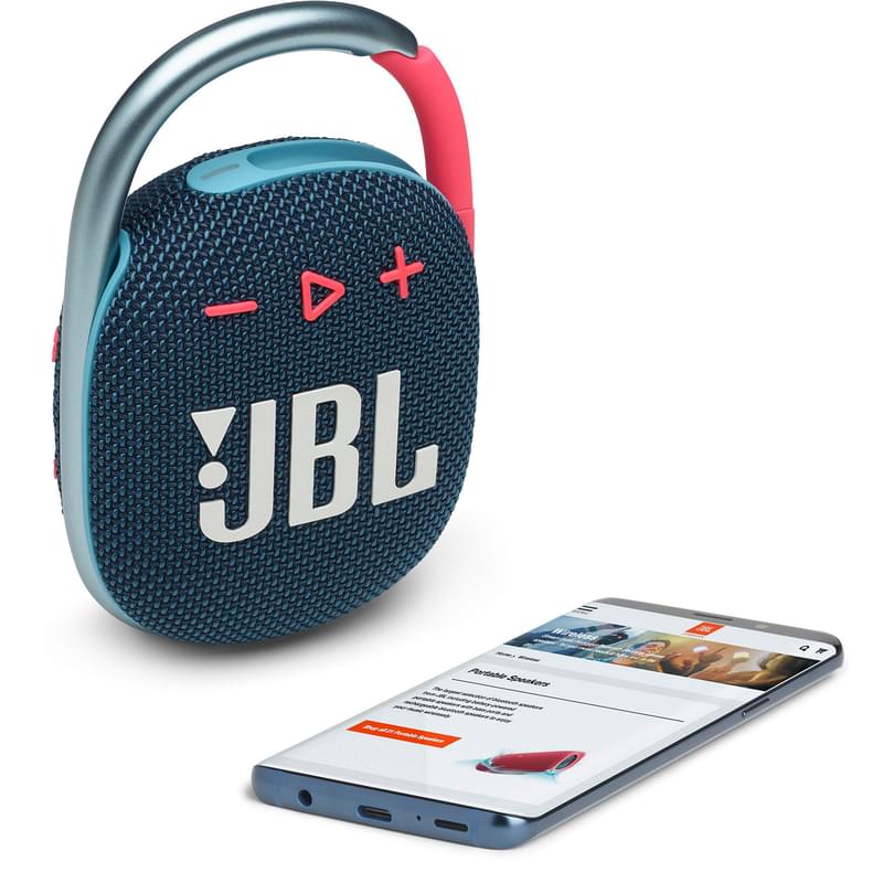 Колонки Bluetooth JBL Clip 4, Blue/Pink (JBLCLIP4BLUP) - фото #6, Technodom.kz