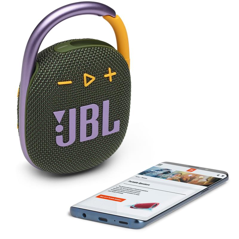 Колонки Bluetooth JBL Clip 4, Green (JBLCLIP4GRN) - фото #7, Technodom.kz