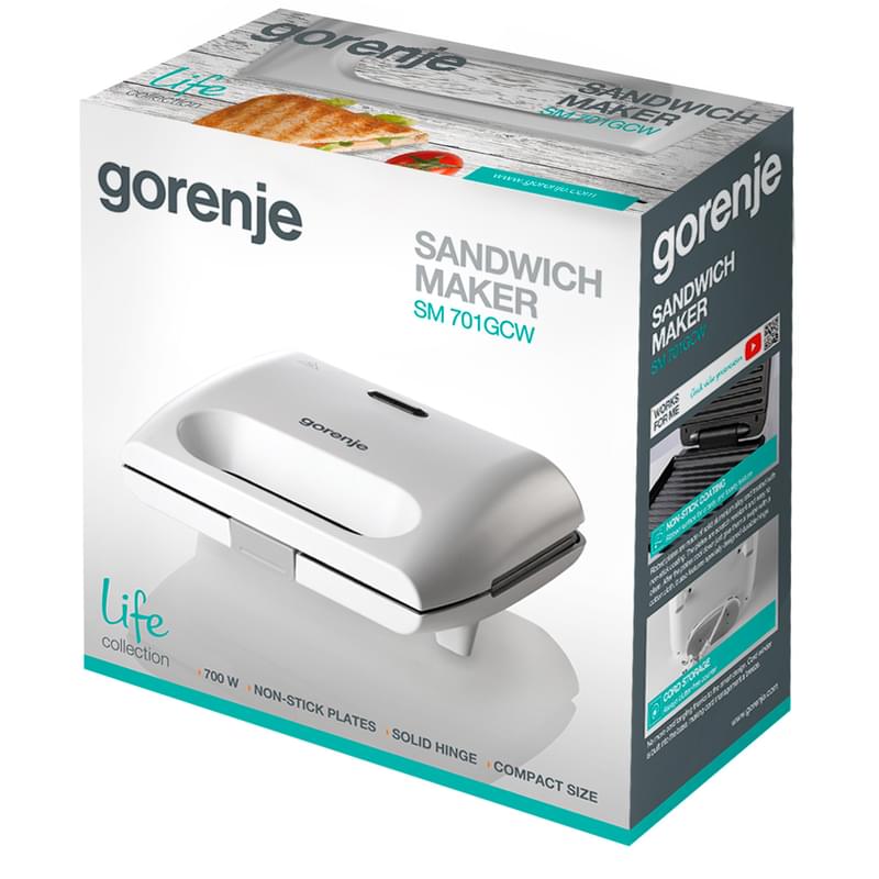 Сэндвич-тостер Gorenje SM-701GCW - фото #1, Technodom.kz