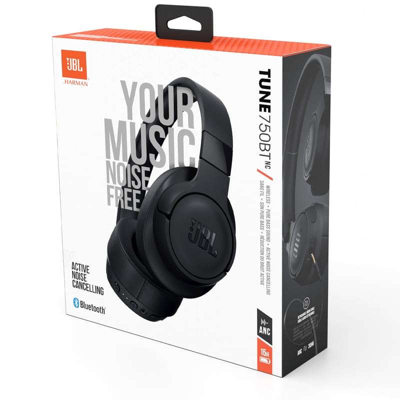 Наушники Накладные JBL Bluetooth JBLT750BTNCBLK, Black - фото #6, Technodom.kz