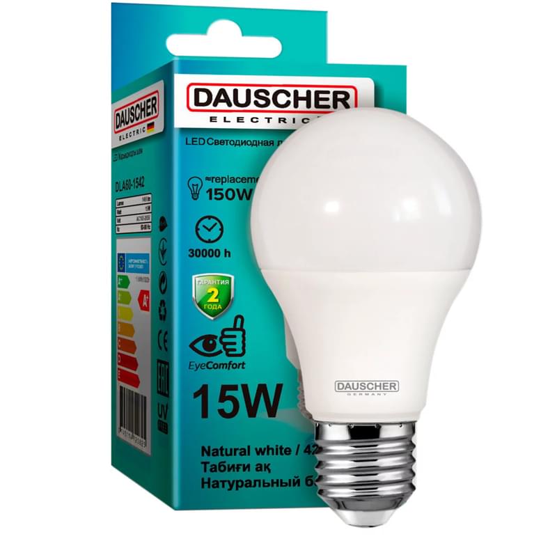 Dauscher Жарықдиодтық шамы A60 15W 4200К 1250lm E27 ND Табиғи ақ - фото #0, Technodom.kz
