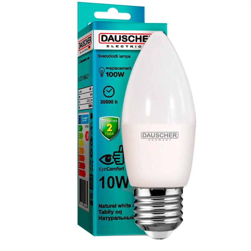 Dauscher Жарықдиодтық шамы C35 10W 4200К 800lm E27 ND Табиғи ақ - фото #0, Technodom.kz