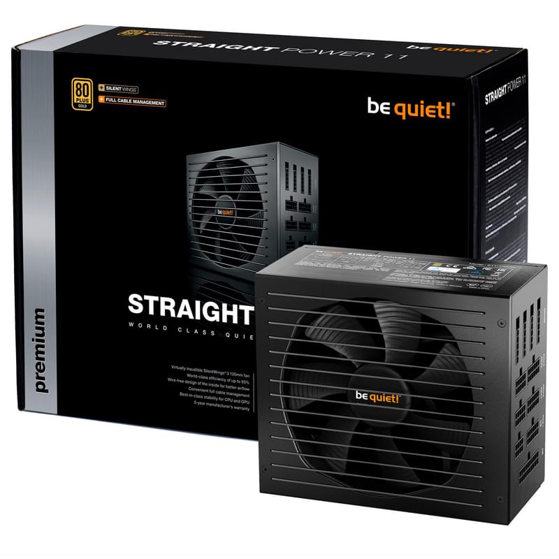 Блок питания 850W Bequiet! Straight Power 11 ATX 80 PLUS Gold 20+4pin, 4+4pin (BN284) - фото #4, Technodom.kz