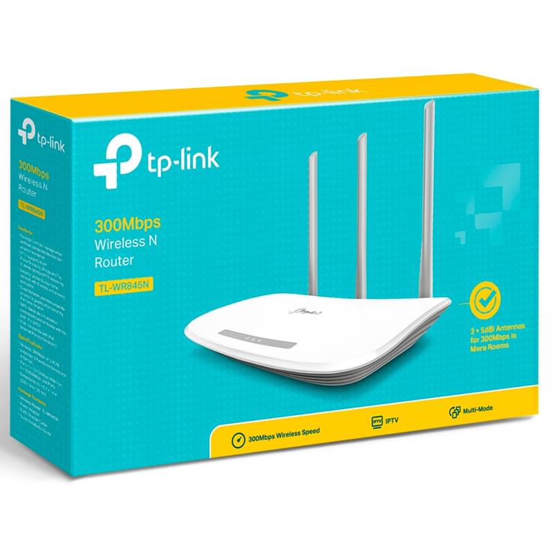 Беспроводной маршрутизатор, TP-Link TL-WR845N, 4 порта + Wi-Fi, 300 Mbps (TL-WR845N) - фото #2, Technodom.kz