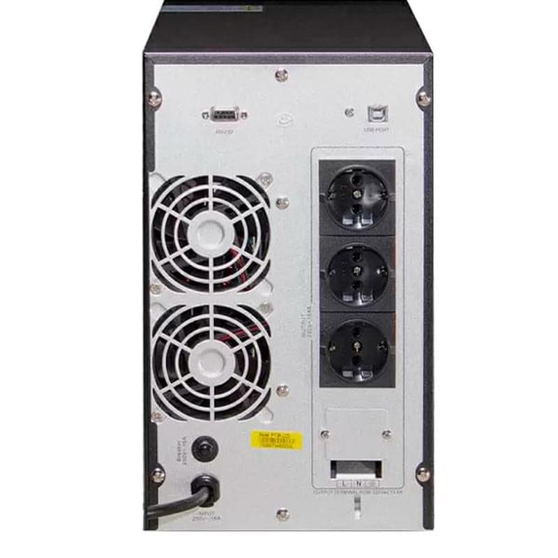 ИБП SVC, 3000VA/2400W, AVR:115-300В, 3Shuko+Клем.К, LCD, Чистая cинусоида, Black (PT-3K) - фото #2, Technodom.kz