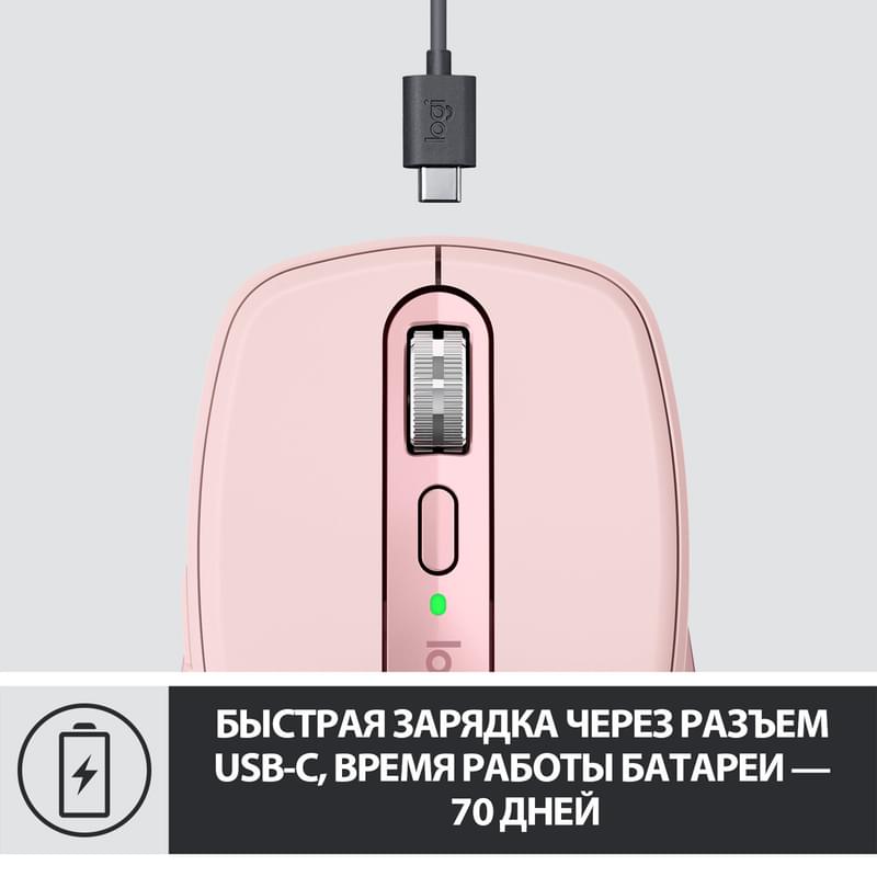 Мышка беспроводная USB/BT Logitech MX Anywhere 3, Rose - фото #7, Technodom.kz