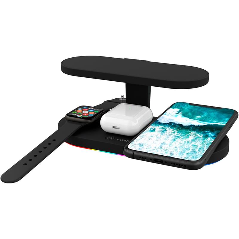 Беспроводное зарядное устр-во Canyon, 5-in-1 for Apple Watch, Black (CNS-WCS501) - фото #1, Technodom.kz