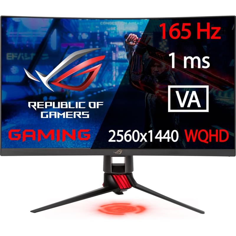 Монитор Игровой 27 Asus XG27WQ 2560x1440 16:9 VA 165Гц (HDMI+DP) Curved Black - фото #0, Technodom.kz