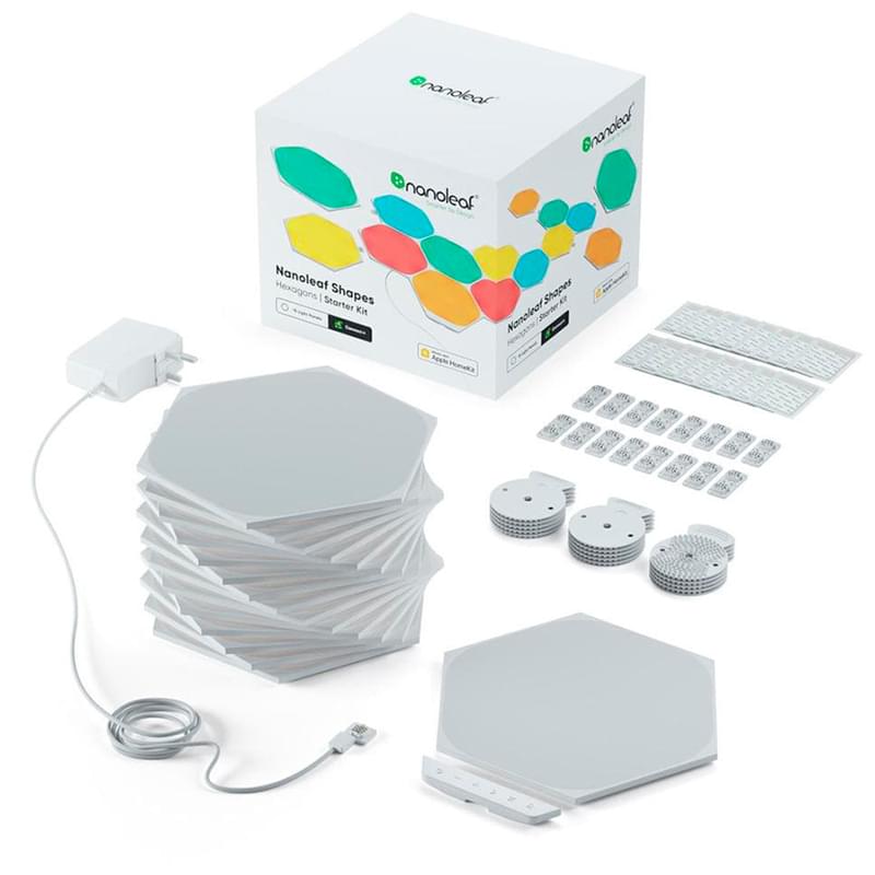 Умная система освещения Nanoleaf Shapes Hexagon Starter Kit - 15 панелей (NL42-6002HX-15PK) - фото #3, Technodom.kz